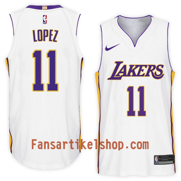 NBA Los Angeles Lakers Trikot Brook Lopez 11 Nike 2017-18 Weiß Swingman - Herren NBA Los Angeles Lakers Trikot Brook Lopez 11 Nike 2017-18 Weiß Swingman - Herren